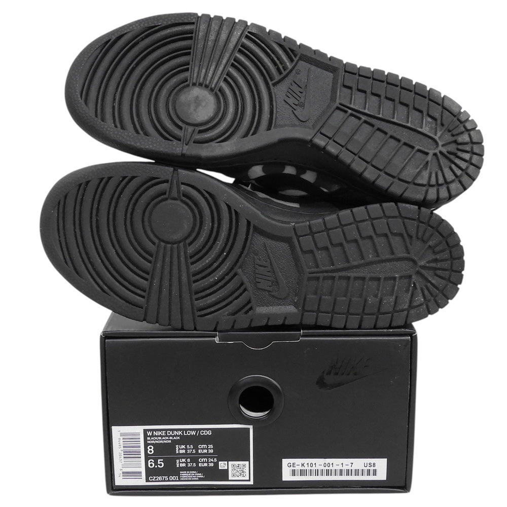 NIKE ナイキ 美品 DUNK LOW WMNS CDG MONOGRAM PRINT スニーカー シューズ レディース ブラック 25cm CZ2675-001 シューズ