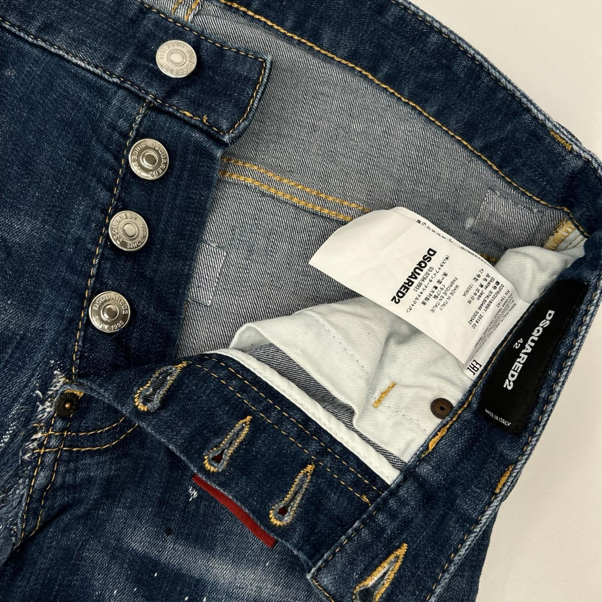 DSQUARED2 ディースクエアード S74LB0446 インディゴ ボタンフライ デニムパンツ ボトムス