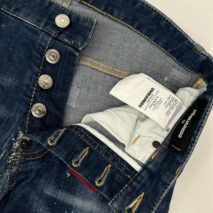 DSQUARED2 ディースクエアード S74LB0446 インディゴ ボタンフライ デニムパンツ ボトムス