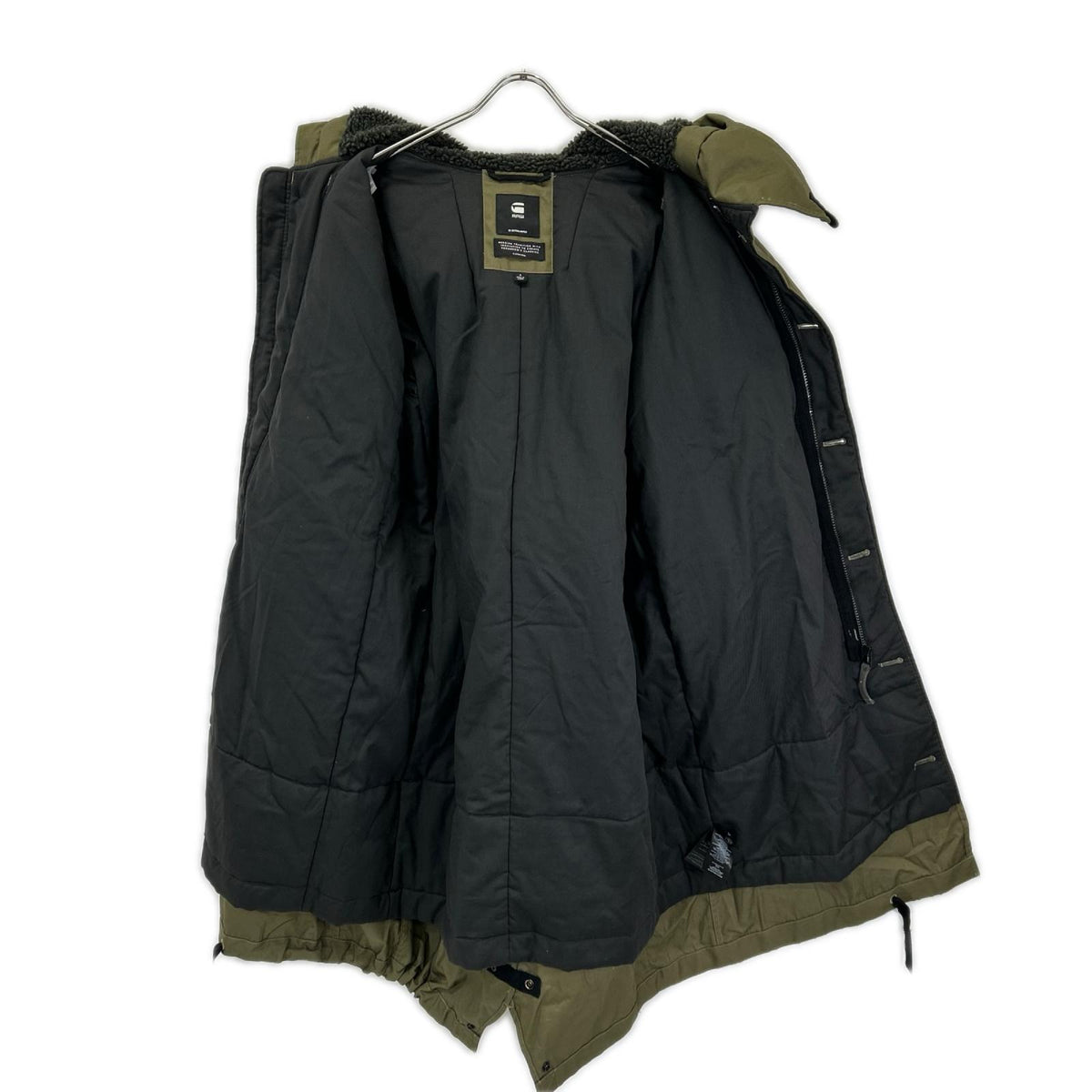G-STAR RAW ジースターロゥ カーキ ミリタリーディテールパーカーロングコート コート