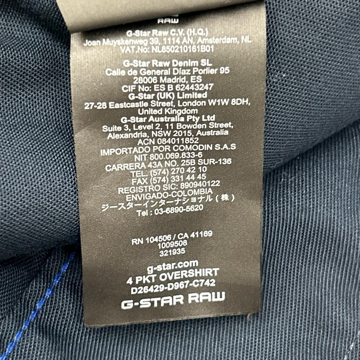 G-STAR RAW ジースターロゥ ネイビー 4 Pocket Overshirt トップス