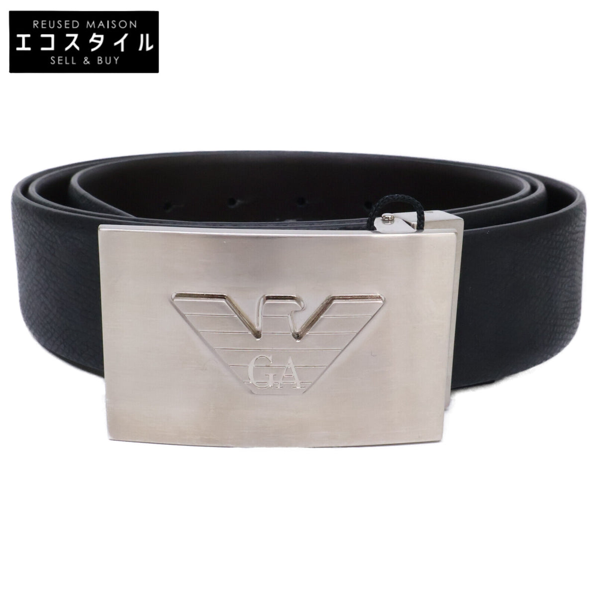 EMPORIOARMANI エンポリオアルマーニ 【新品同様】Y4S098 YKL1E 88443 リバーシブルレザー ベルト