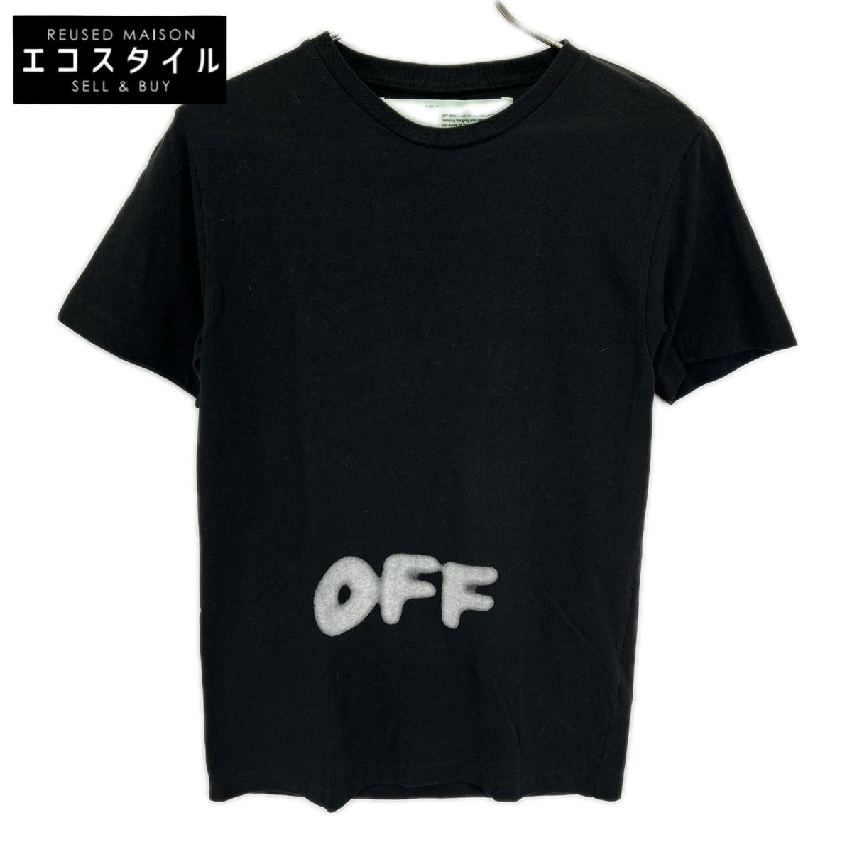 OFF-WHITE オフホワイト 18AW ブラック バックプリント クルーネックTシャツ トップス