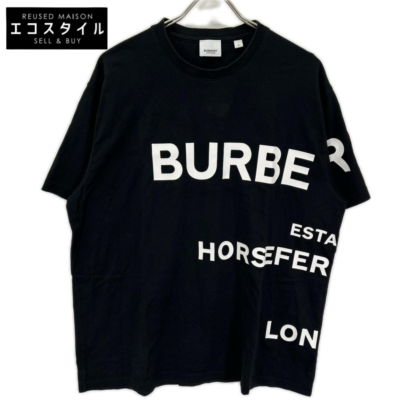 BURBERRY バーバリー ブラック HORSEFERRY プリント Tシャツ トップス