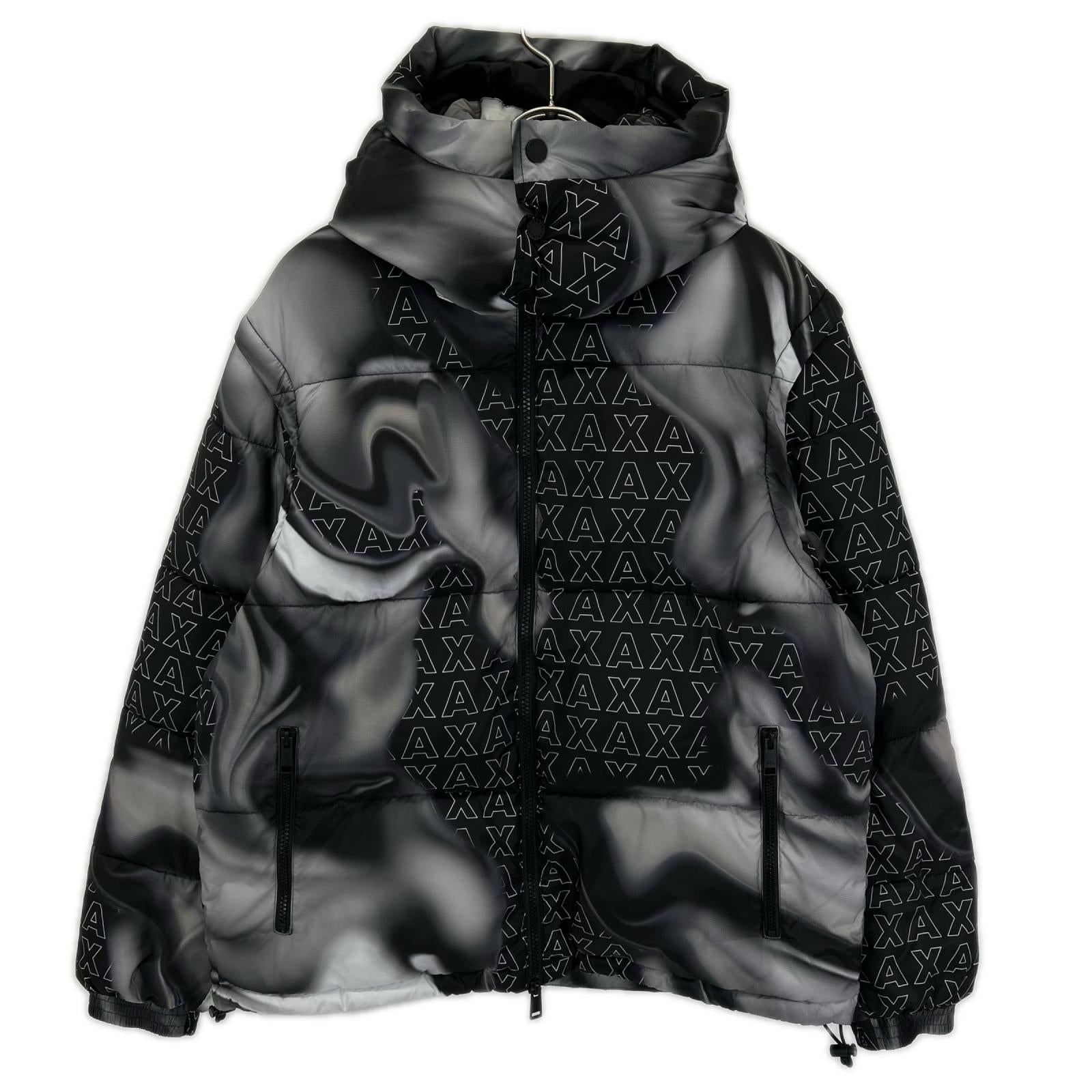 ARMANI EXCHANGE アルマーニエクスチェンジ ブラック 総柄 マルチWAY ダウンジャケット ジャケット