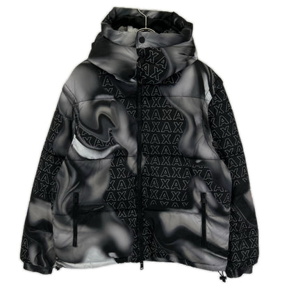 ARMANI EXCHANGE アルマーニエクスチェンジ ブラック 総柄 マルチWAY ダウンジャケット ジャケット