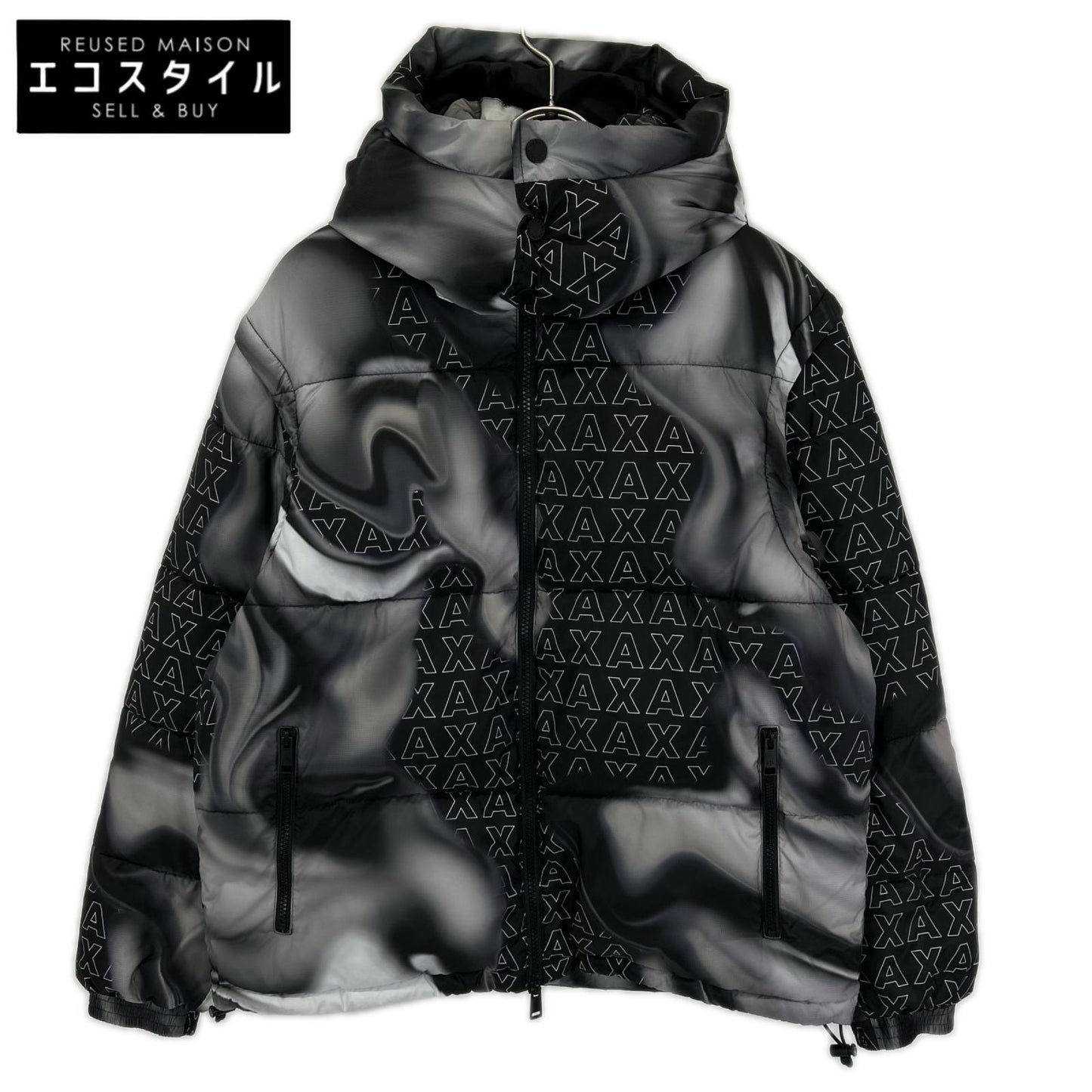 ARMANI EXCHANGE アルマーニエクスチェンジ ブラック 総柄 マルチWAY ダウンジャケット ジャケット