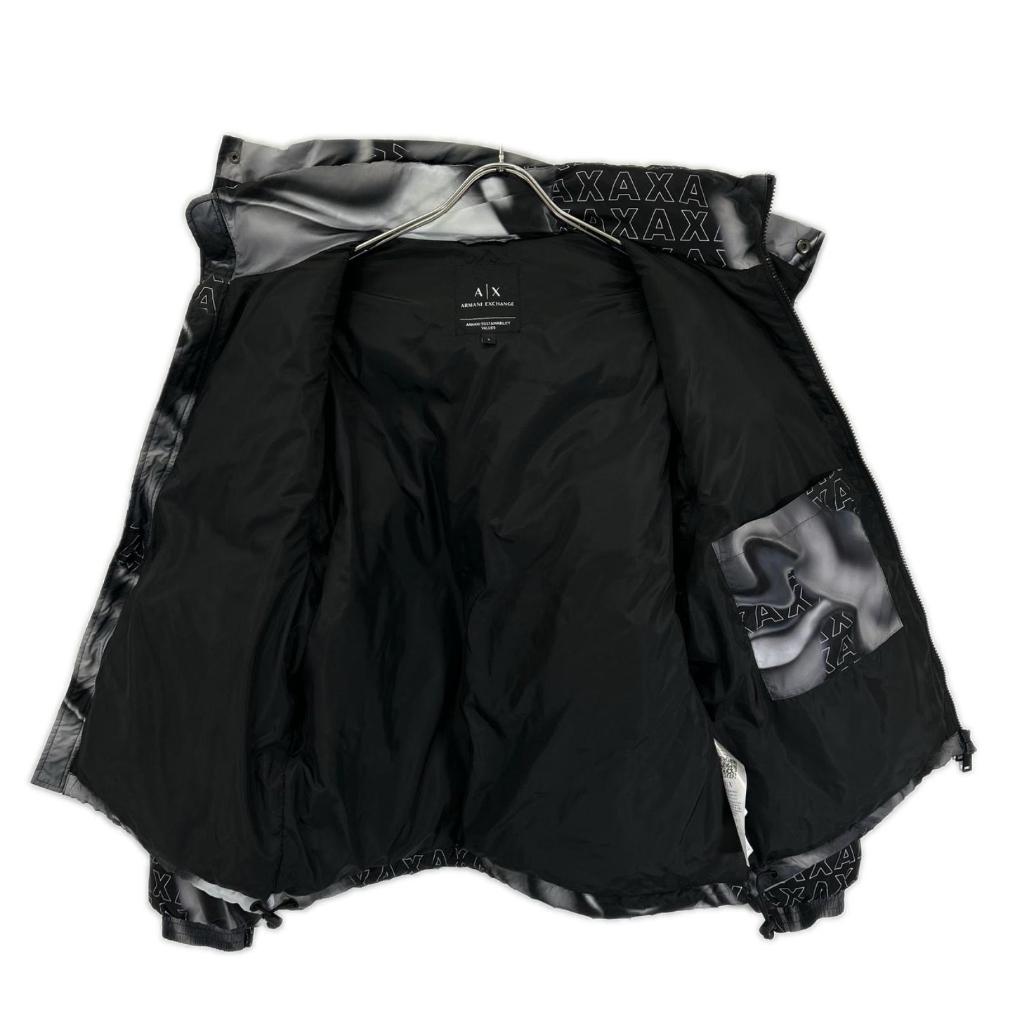 ARMANI EXCHANGE アルマーニエクスチェンジ ブラック 総柄 マルチWAY ダウンジャケット ジャケット