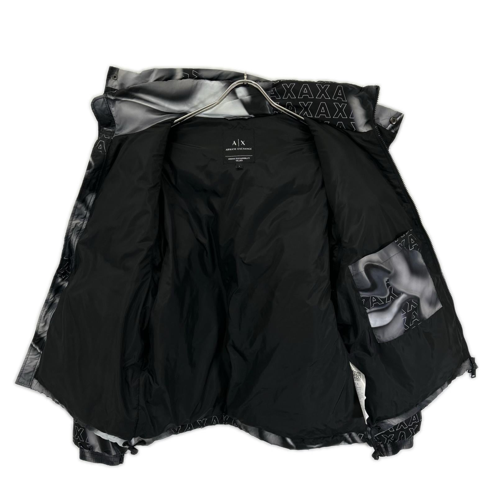 ARMANI EXCHANGE アルマーニエクスチェンジ ブラック 総柄 マルチWAY ダウンジャケット ジャケット