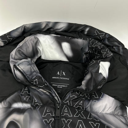 ARMANI EXCHANGE アルマーニエクスチェンジ ブラック 総柄 マルチWAY ダウンジャケット ジャケット