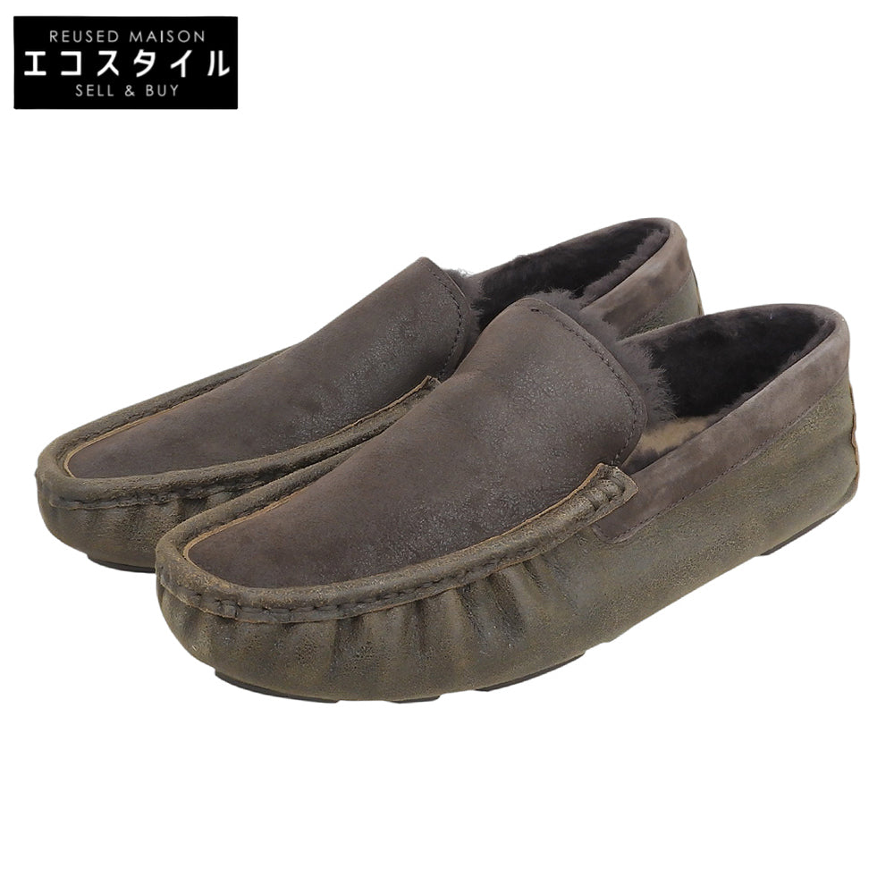 UGG アグ 美品 HENRICK BOMBER ダメージ加工 モカシンシューズ メンズ ブラウン 28cm シューズ