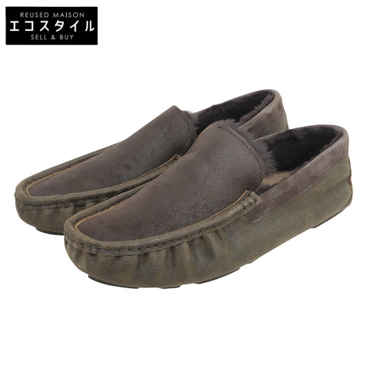 UGG アグ 美品 HENRICK BOMBER ダメージ加工 モカシンシューズ メンズ ブラウン 28cm シューズ