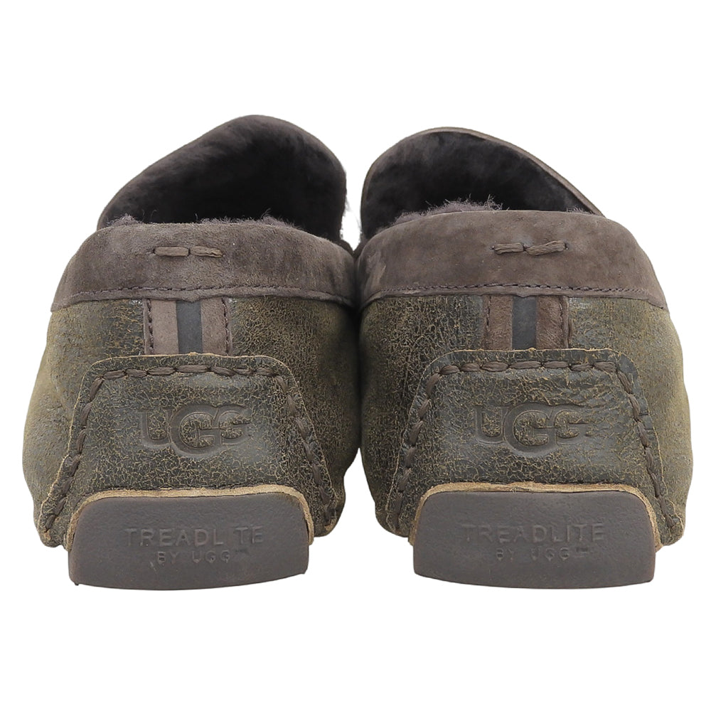 UGG アグ 美品 HENRICK BOMBER ダメージ加工 モカシンシューズ メンズ ブラウン 28cm シューズ