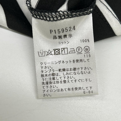 PICONE ピッコーネ P159524 ブラック ボーダー ロゴスタッズ フレンチスリーブ トップス