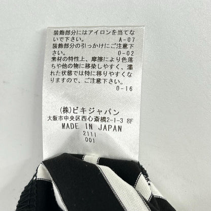 PICONE ピッコーネ P159524 ブラック ボーダー ロゴスタッズ フレンチスリーブ トップス
