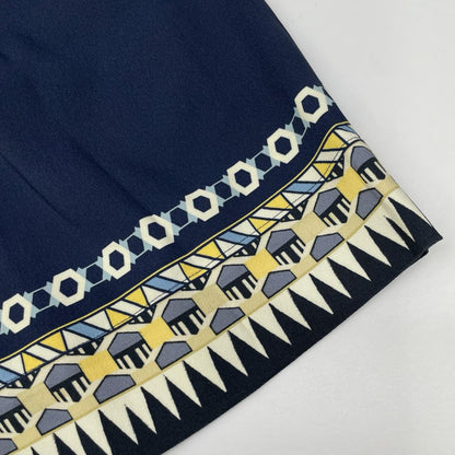 ETRO エトロ ネイビー 総柄 フード付き ジップワンピース ワンピース