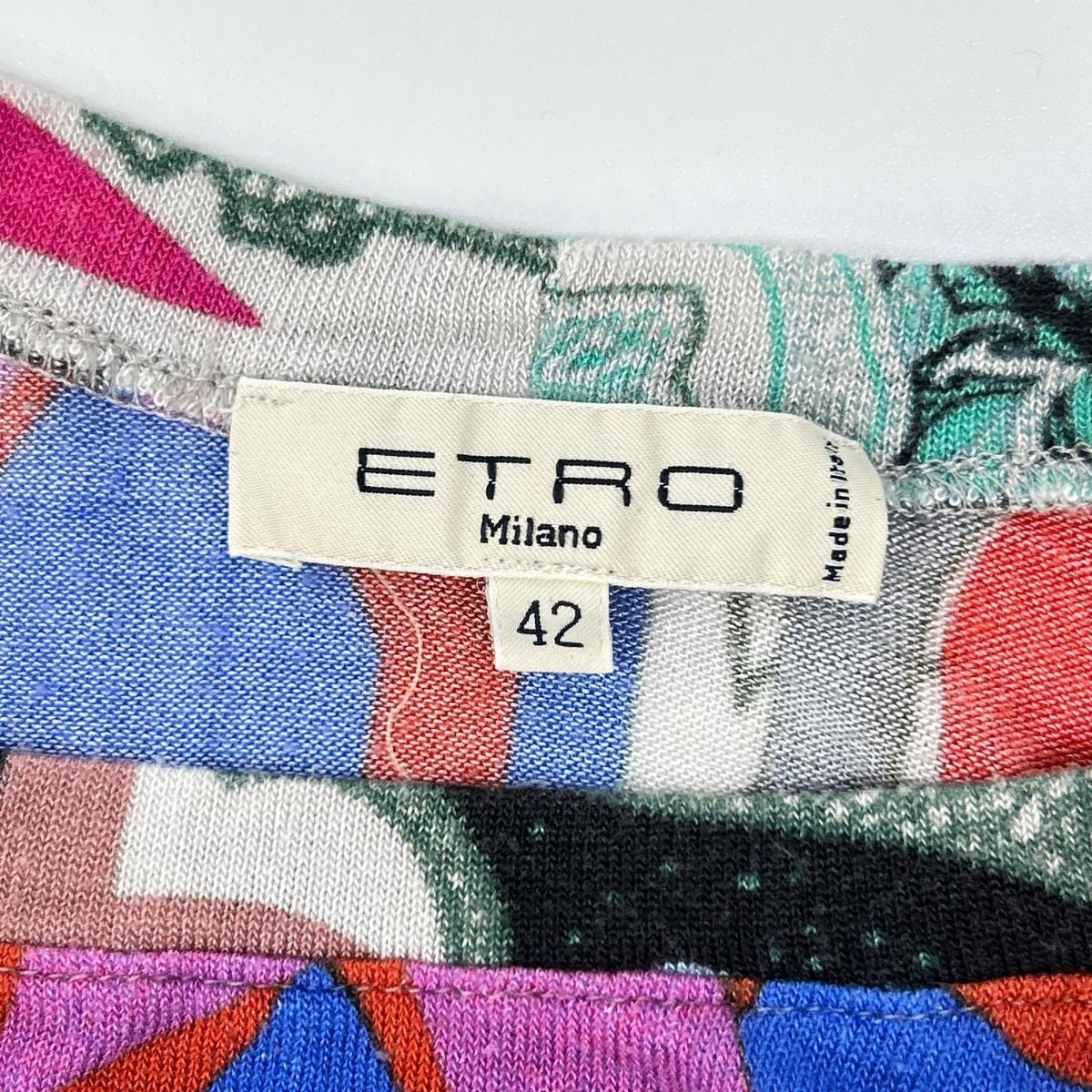 ETRO エトロ マルチカラー 総柄 ロング 半袖トップス トップス