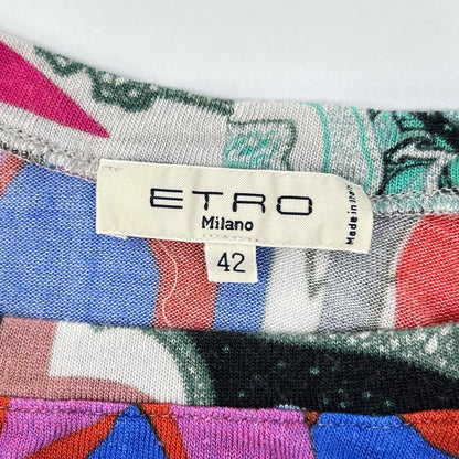 ETRO エトロ マルチカラー 総柄 ロング 半袖トップス トップス