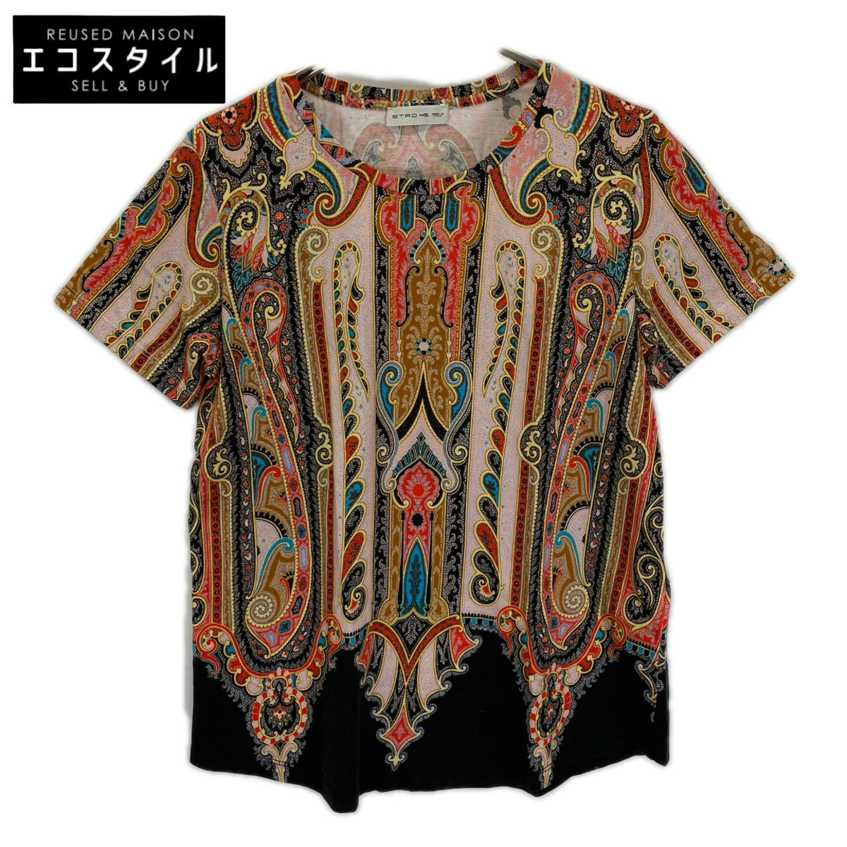 ETRO エトロ マルチカラー ペイズリー柄 半袖Tシャツ トップス