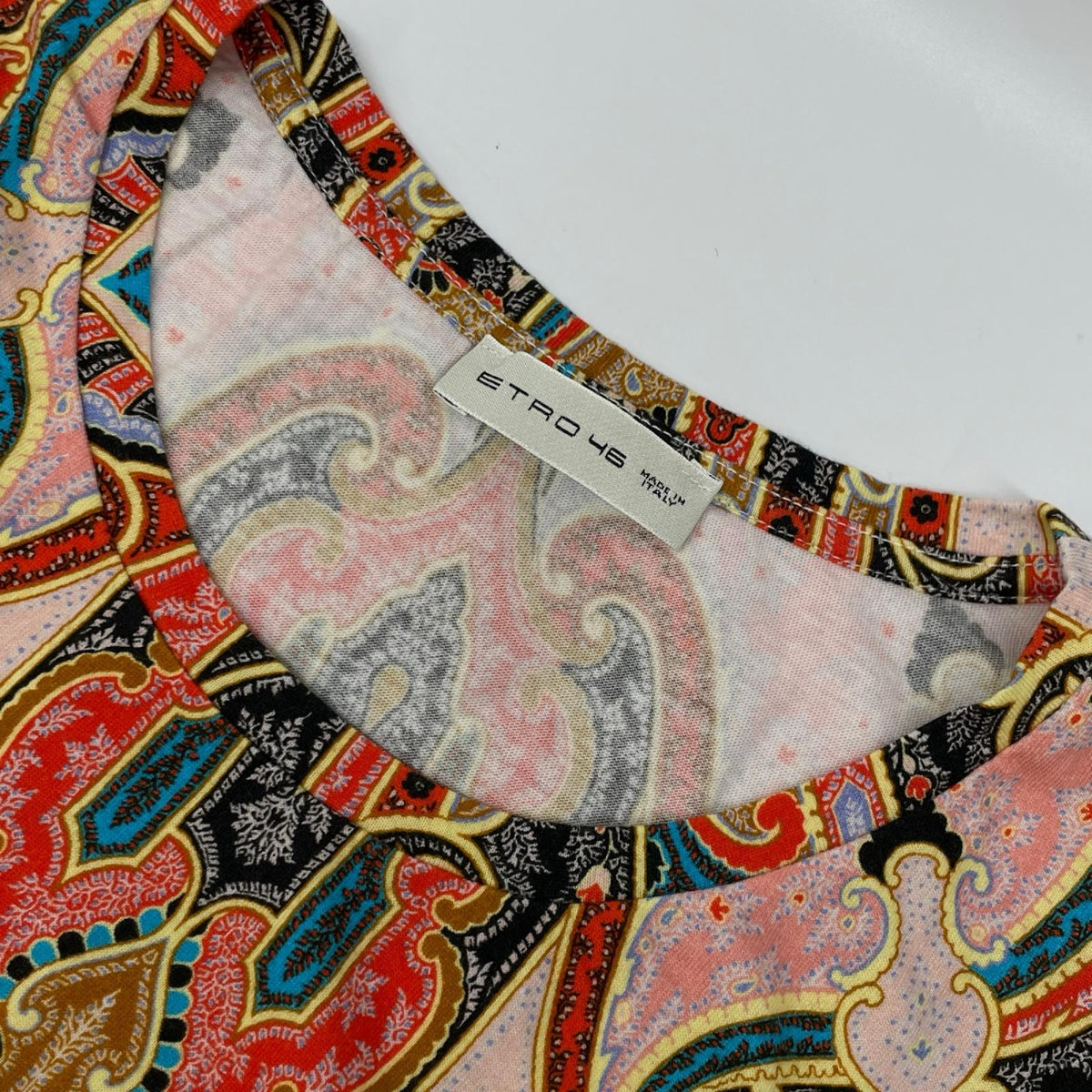 ETRO エトロ マルチカラー ペイズリー柄 半袖Tシャツ トップス