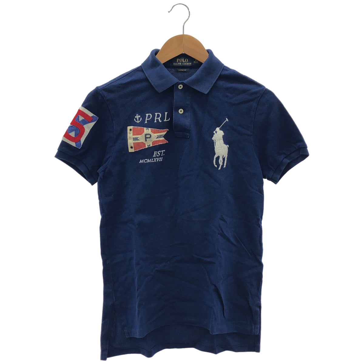 POLObyRalphLauren ポロラルフローレン ブルー PRL刺しゅう ビッグポニー 半袖ポロシャツ トップス