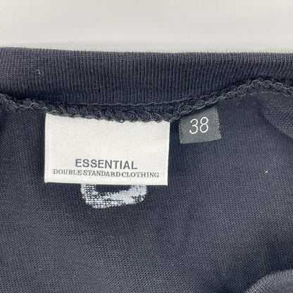 DOUBLE STANDARD CLOTHING ダブルスタンダードクロージング 【essential】ブラック ギャザードッキング 半袖ワンピース ワンピース