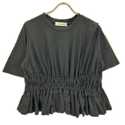 CEaRET シーレット 251020 ブラック Gather T-shirt トップス
