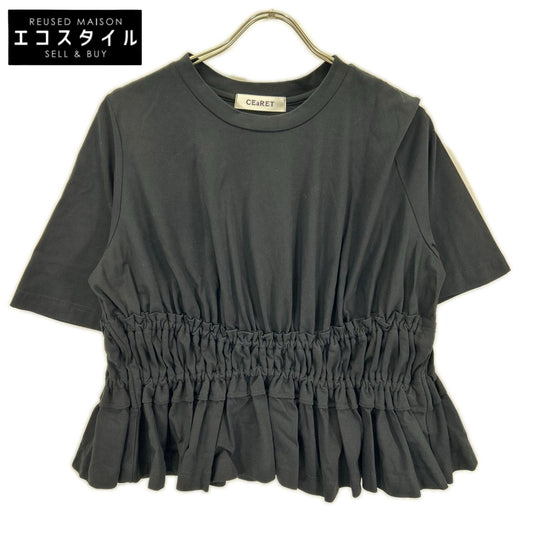 CEaRET シーレット 251020 ブラック Gather T-shirt トップス