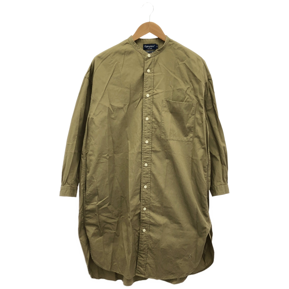Gymphlex ジムフレックス カーキ コットン 長袖 ロングシャツ ワンピース トップス