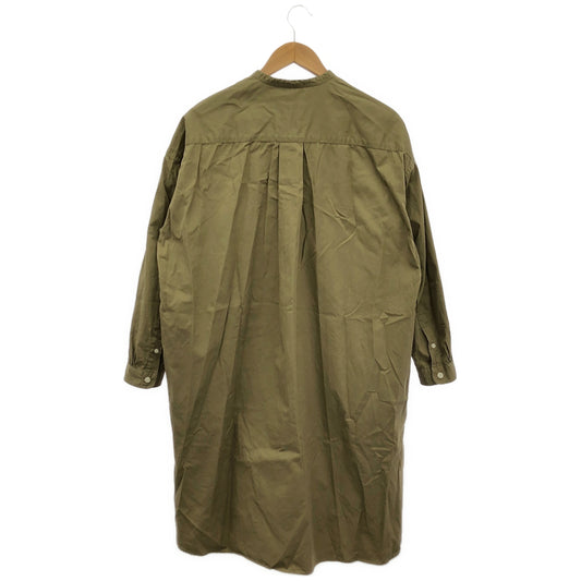 Gymphlex ジムフレックス カーキ コットン 長袖 ロングシャツ ワンピース トップス