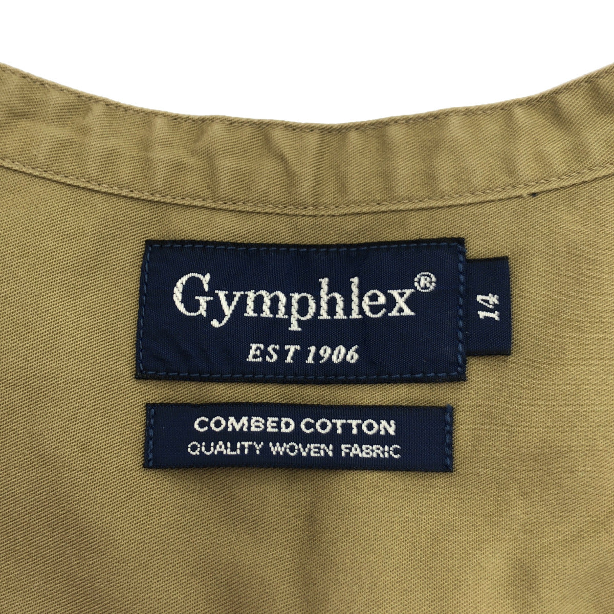 Gymphlex ジムフレックス カーキ コットン 長袖 ロングシャツ ワンピース トップス