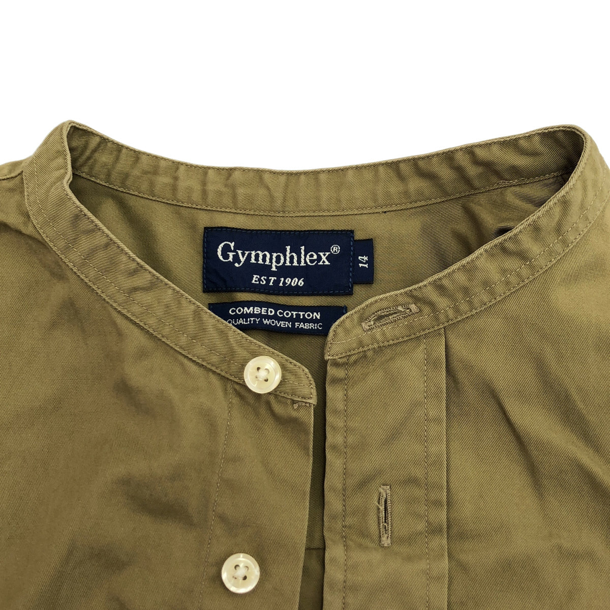 Gymphlex ジムフレックス カーキ コットン 長袖 ロングシャツ ワンピース トップス