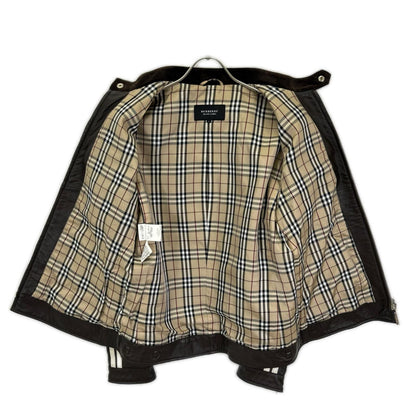 Burberry Black Label バーバリーブラックレーベル BMP07-510 ブラウン シープレザー シングルライダースジャケット ジャケット