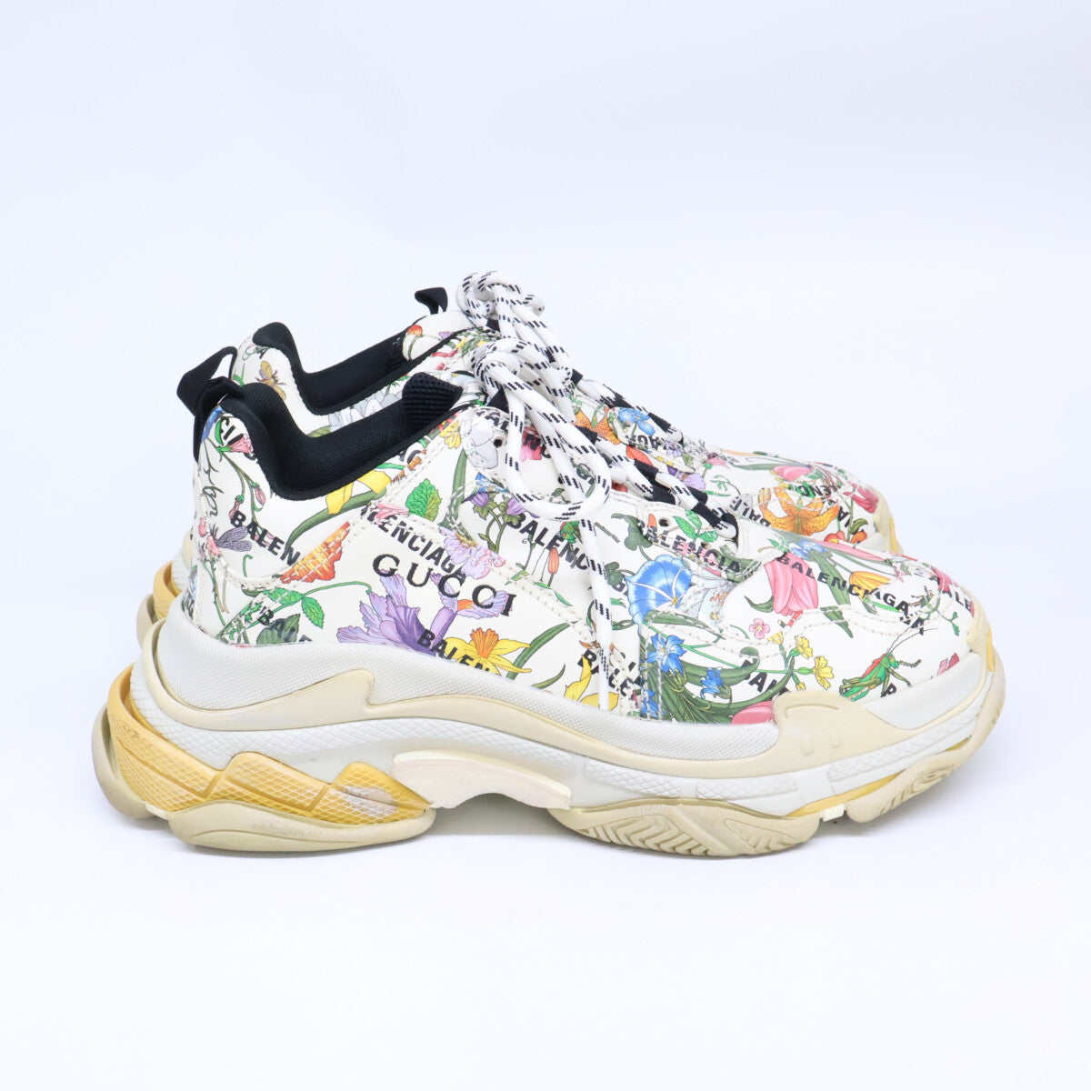 BALENCIAGA バレンシアガ ｘGUCCI グッチ 681068 Triple S トリプルS フローラルプリント スニーカー シューズ