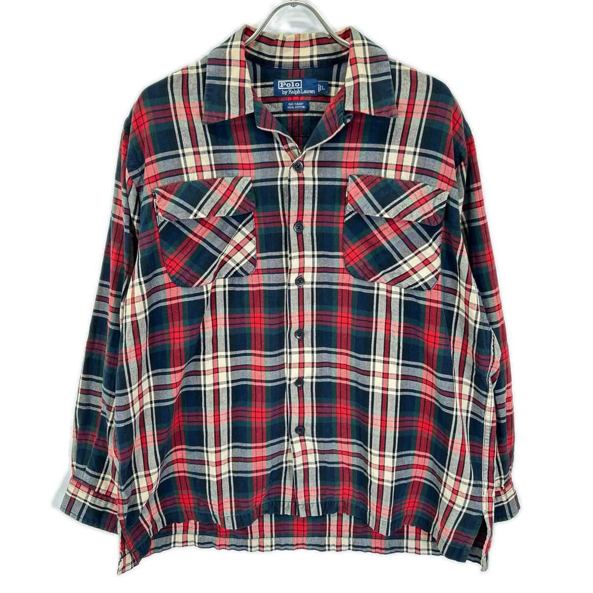 POLObyRalphLauren ポロラルフローレン 90s レッド系 オンブレチェック柄 SKI CAMP 長袖シャツ トップス