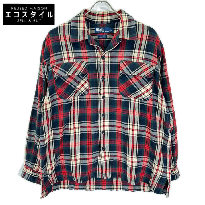 POLObyRalphLauren ポロラルフローレン 90s レッド系 オンブレチェック柄 SKI CAMP 長袖シャツ トップス