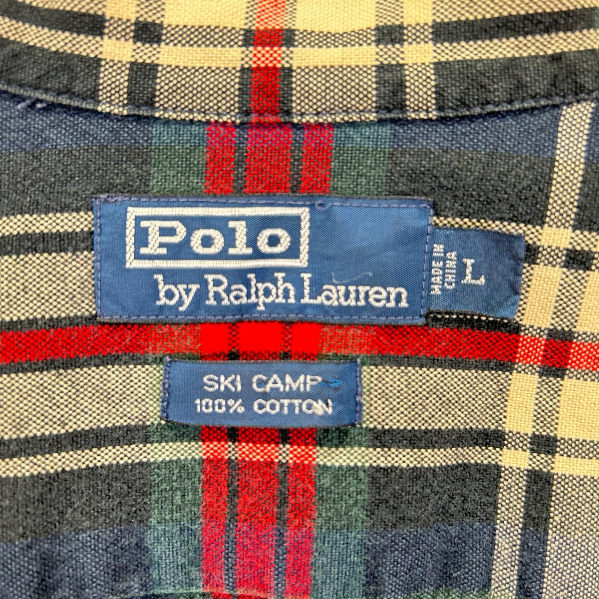 POLObyRalphLauren ポロラルフローレン 90s レッド系 オンブレチェック柄 SKI CAMP 長袖シャツ トップス
