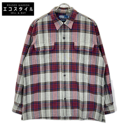 POLObyRalphLauren ポロラルフローレン 90s レッド×グレー系 オンブレチェック SKI CAMP 長袖シャツ トップス