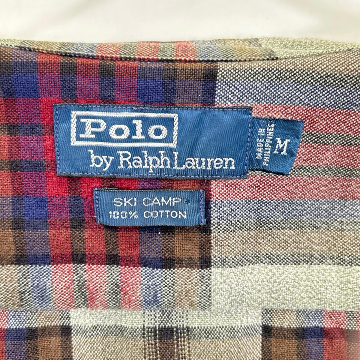 POLObyRalphLauren ポロラルフローレン 90s レッド×グレー系 オンブレチェック SKI CAMP 長袖シャツ トップス