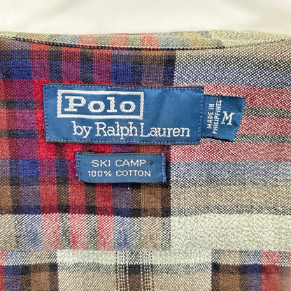 POLObyRalphLauren ポロラルフローレン 90s レッド×グレー系 オンブレチェック SKI CAMP 長袖シャツ トップス