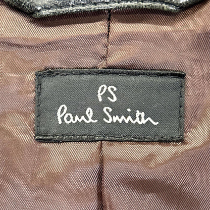 PS Paul Smith ピーエスポールスミス ブラック ラムレザー シングルジャケット ジャケット