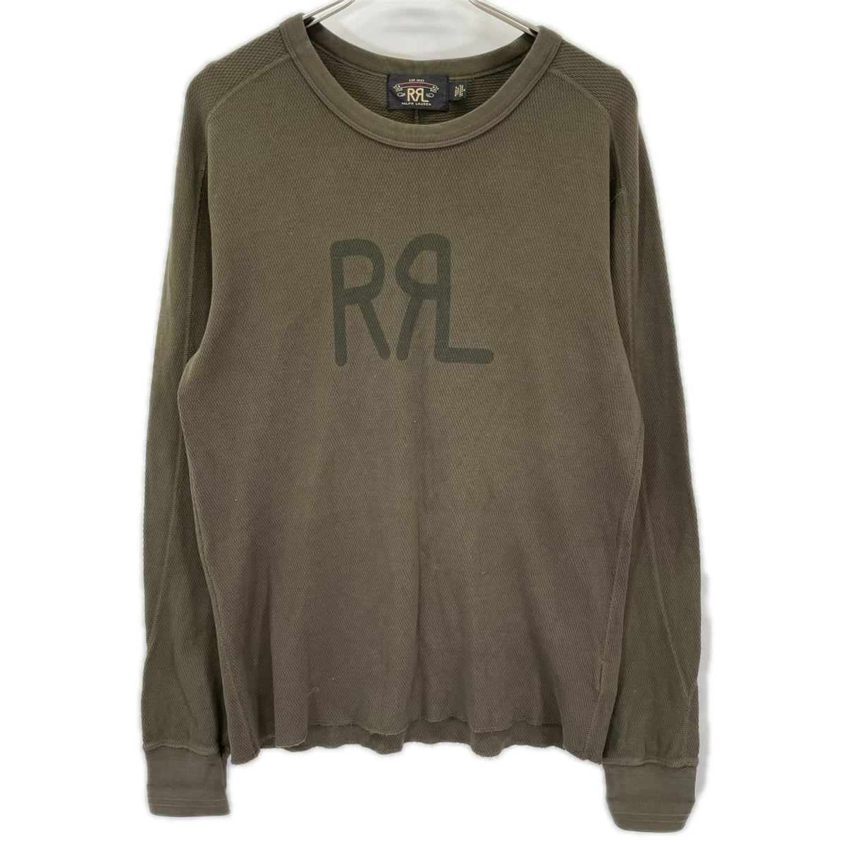 RRL ダブルアールエル グリーン ロゴ サーマルカット 長袖トップス トップス