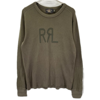 RRL ダブルアールエル グリーン ロゴ サーマルカット 長袖トップス トップス