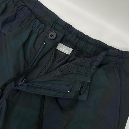 kolor BEACON カラー ビーコン グリーン×ネイビー ポリエステルチェックパンツ ボトムス