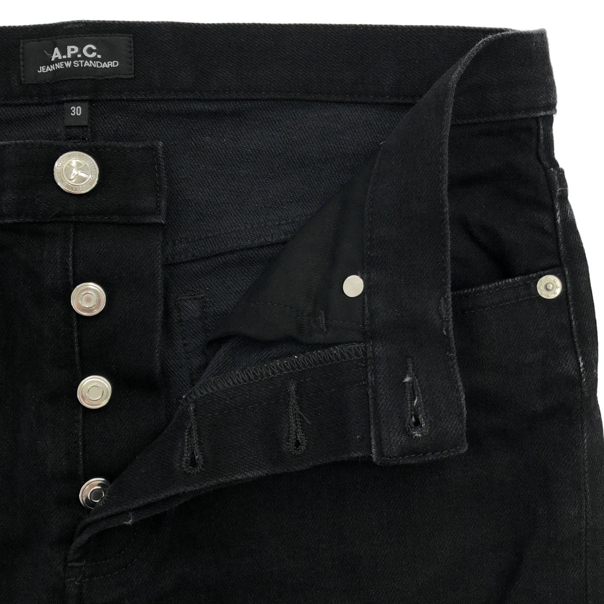 A.P.C. アーペーセー 2660 ブラック ボタンフライ デニム パンツ ボトムス