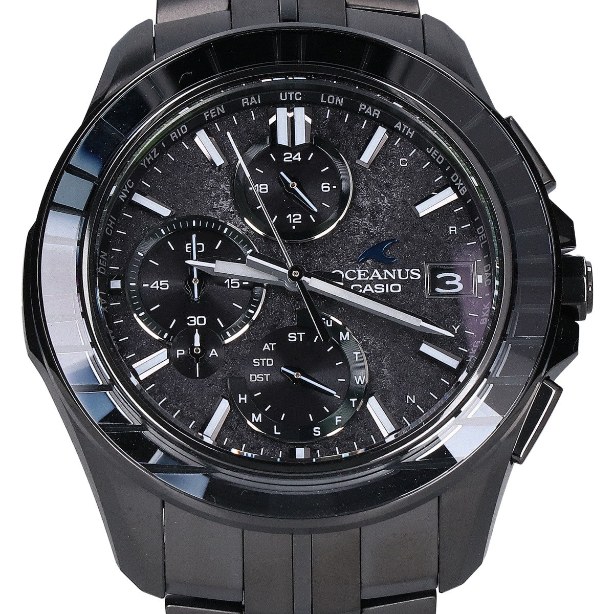 CASIO カシオ 新品同様 OCW-S7000CN-1AJF オシアナス マンタ CALM NIGHT タフソーラー電波 腕時計