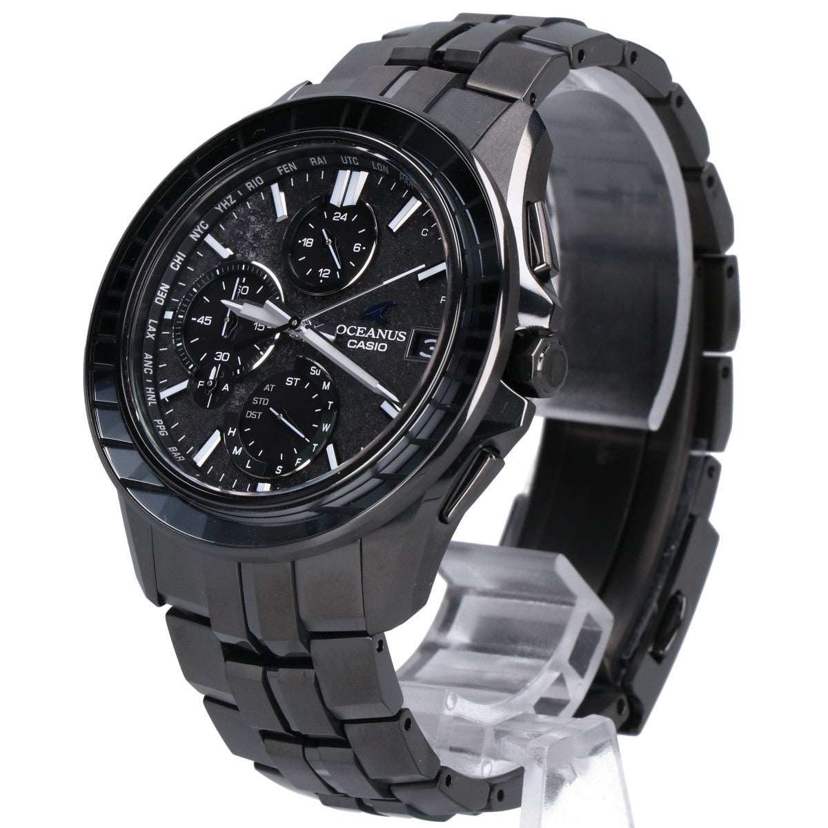 CASIO カシオ 新品同様 OCW-S7000CN-1AJF オシアナス マンタ CALM NIGHT タフソーラー電波 腕時計