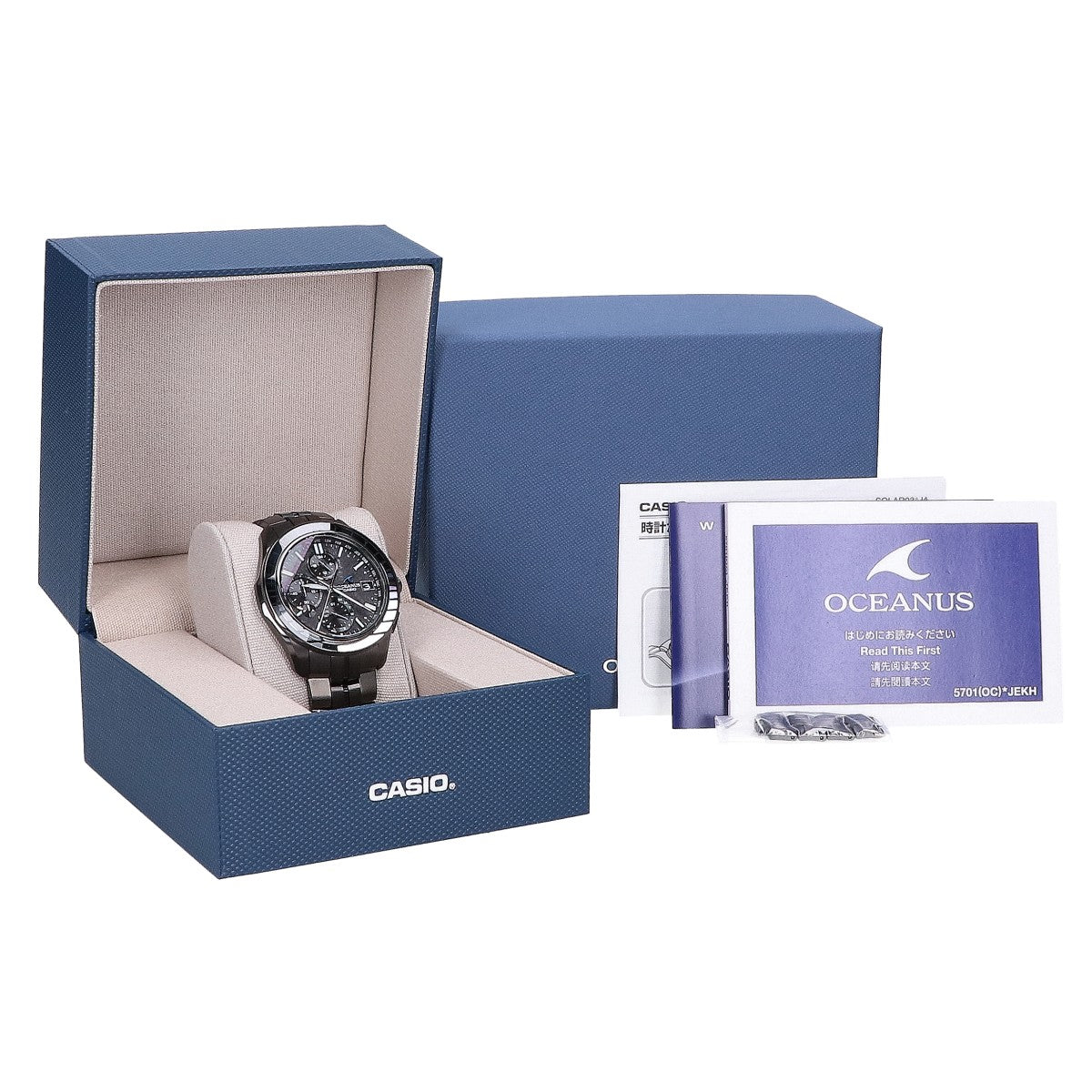 CASIO カシオ 新品同様 OCW-S7000CN-1AJF オシアナス マンタ CALM NIGHT タフソーラー電波 腕時計