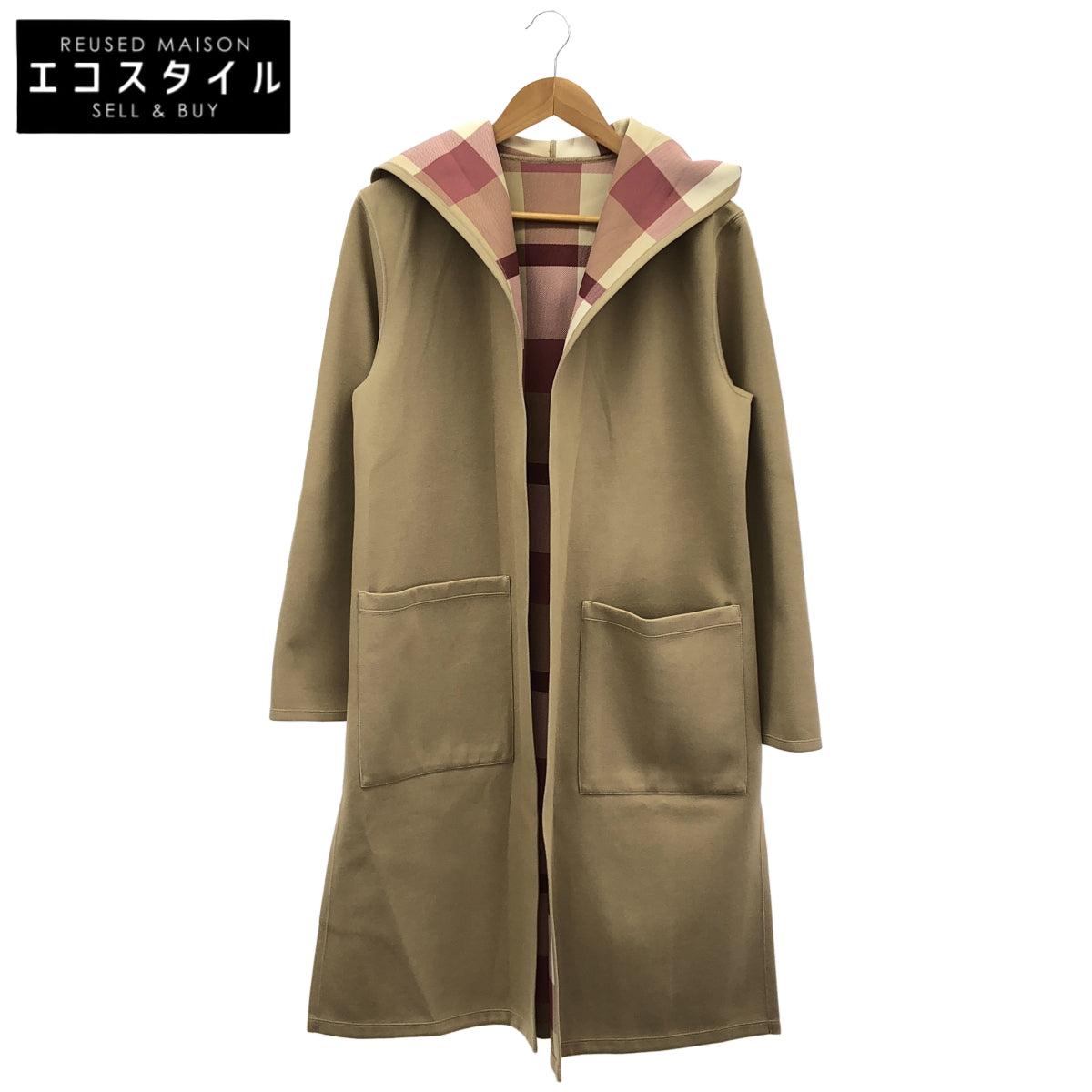 BLUE LABEL CRESTBRIDGE ブルーレーベルクレストブリッジ 55F04-634-42 ベージュ リバーシブル フード付き コート トップス