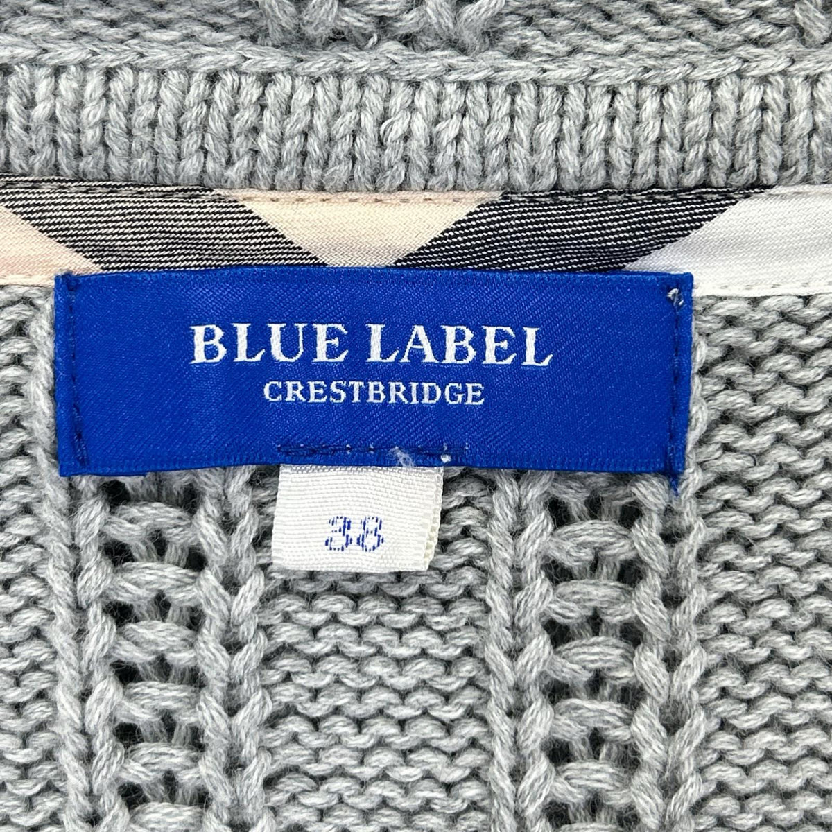 BLUE LABEL CRESTBRIDGE ブルーレーベルクレストブリッジ 55F80-512-07 グレー ニット ロング カーディガン トップス
